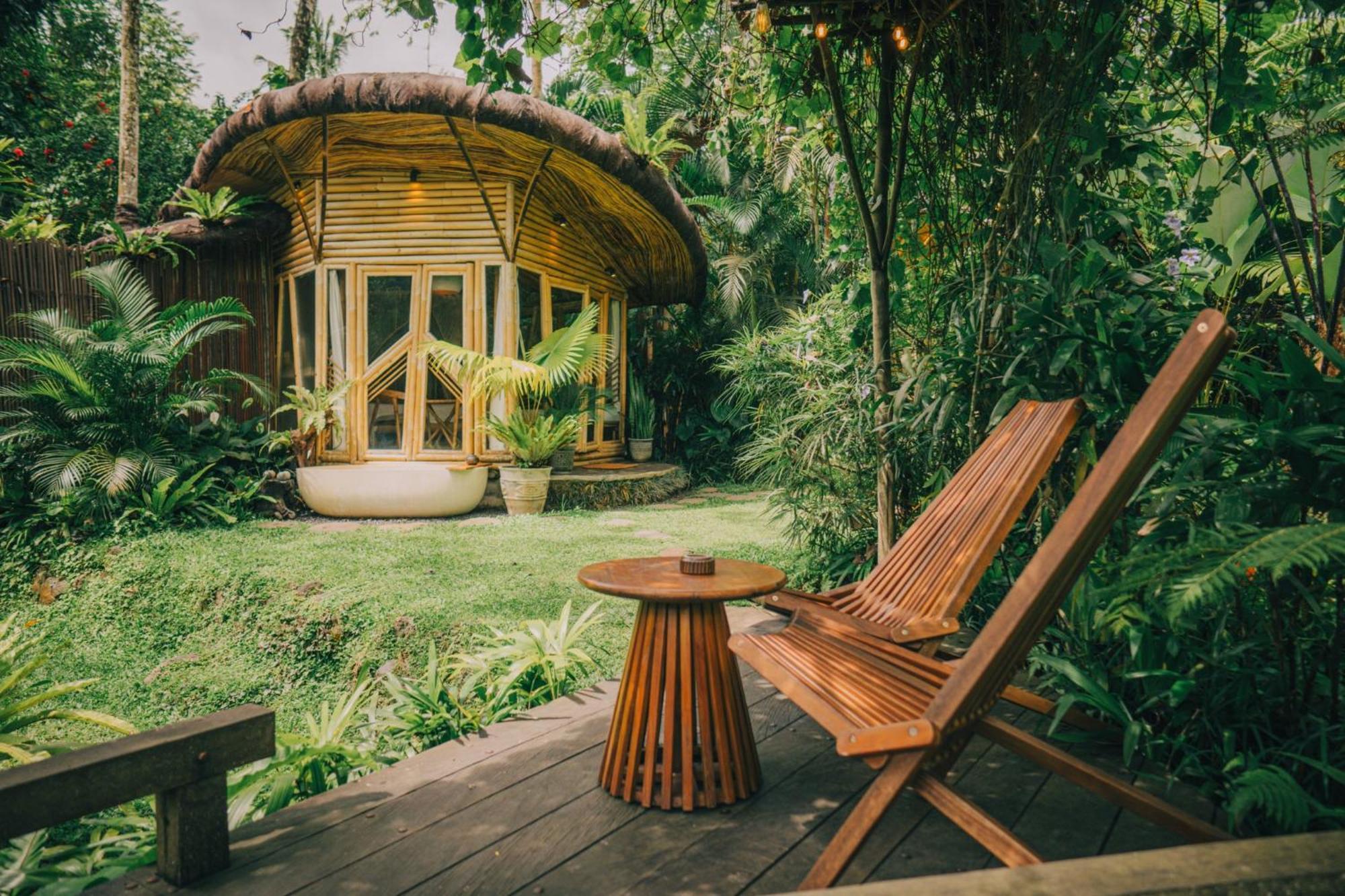 Selat Hideout Eco Bamboo House Baliヴィラ エクステリア 写真