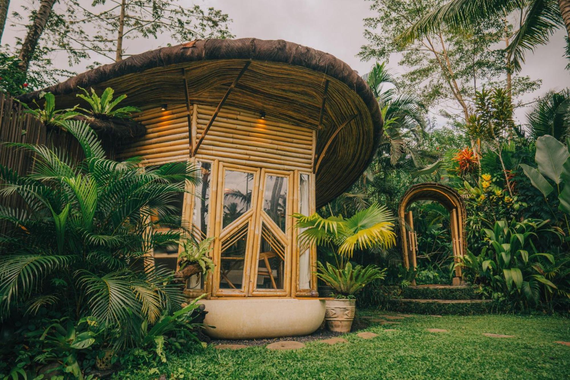 Selat Hideout Eco Bamboo House Baliヴィラ エクステリア 写真
