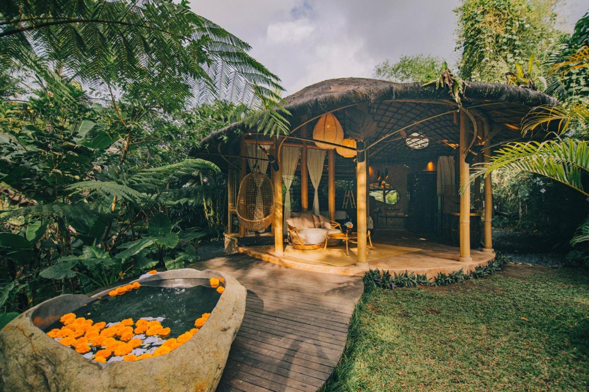 Selat Hideout Eco Bamboo House Baliヴィラ エクステリア 写真